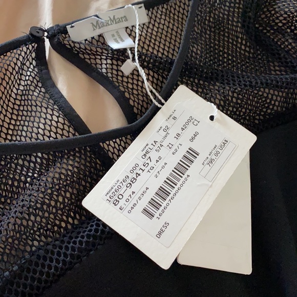 MAX MARA Max Mara Omelia Fishnet Wool Blend Jersey Dress, size 8 - Picture 8 of 9